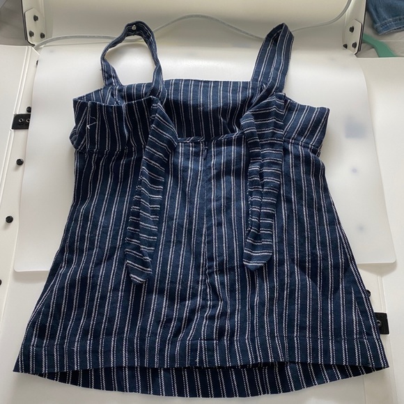 Point Sur J. Crew navy tank top with tie back - Picture 2 of 3